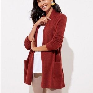 Loft shawl collar pocket cardigan tawny copper-S